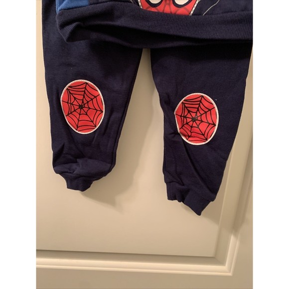 2 Piece Marvel Spiderman Jogging Suit Blue / Red Toddler Boys Choose Your Size - Picture 3 of 16
